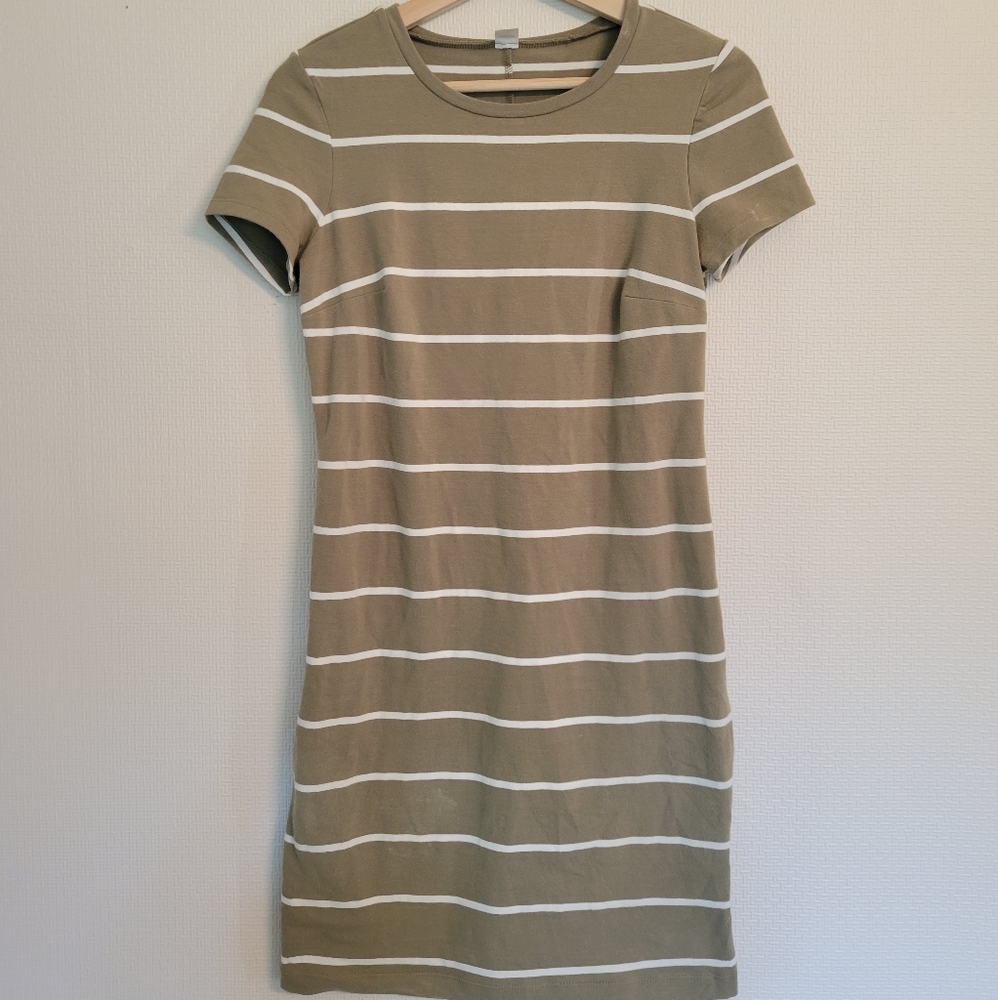 Striped green t shirt dress